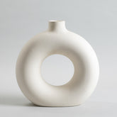 Circular Ring Big Vase White